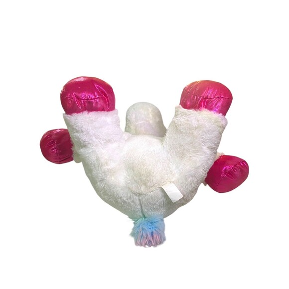 Tom's Toy Unicorn Plush 18” Stuffed Animal White Pink Shiny Hooves Colorful Hair - Picture 8 of 9